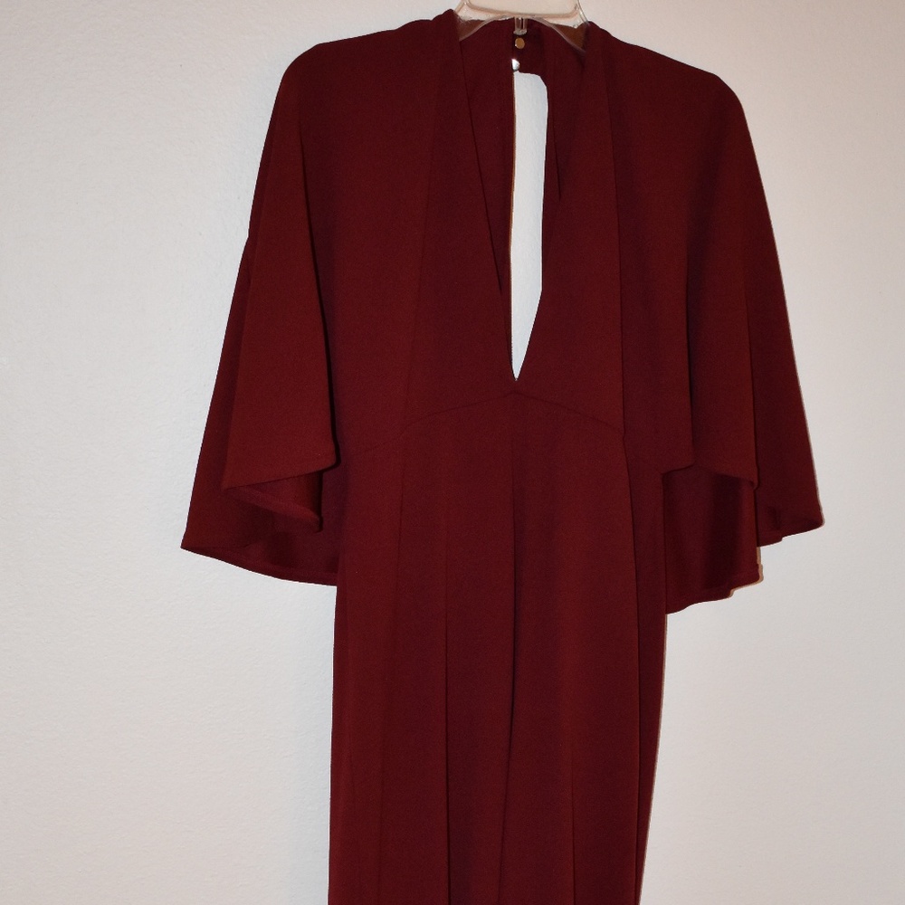 Long Red Cape dress